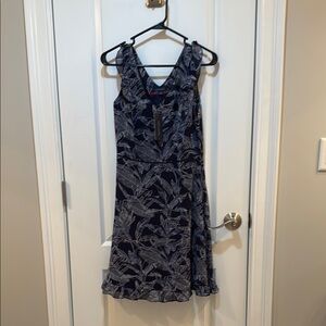 Tommy Hilfiger Blue Sheath Midi Dress V-Neck Sleeveless